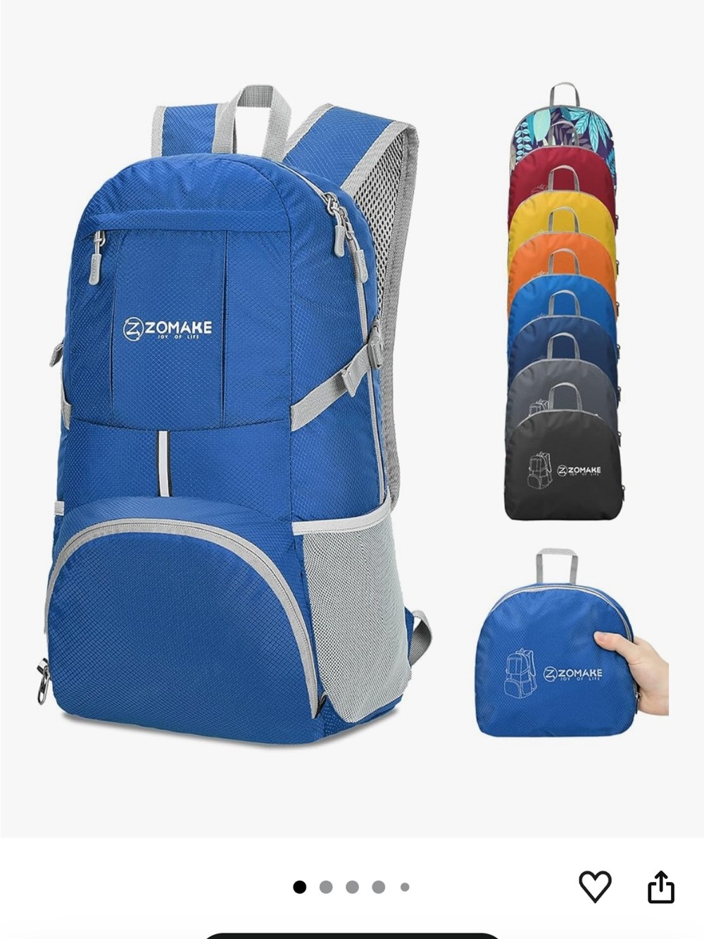 Men's Blue Daypack Backpack - Picture 2 of 5